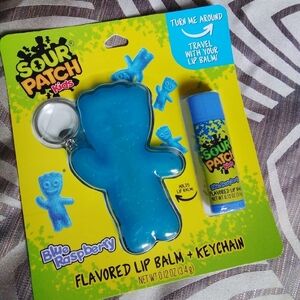 Sour Patch Kids Blue Raspberry Lip Balm + Keychain